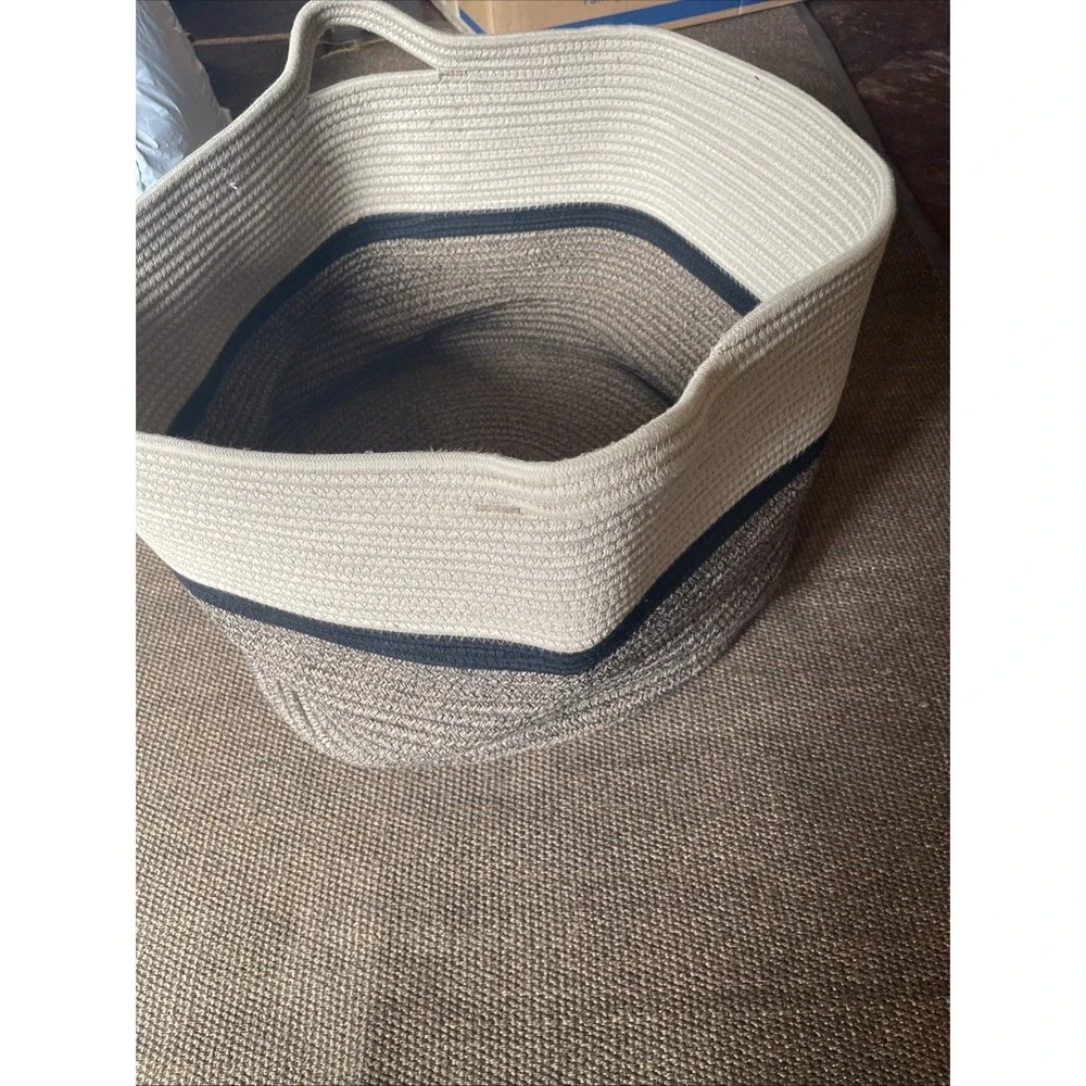 XLarge Cotton Rope Woven Laundry Basket Measurements In Photos